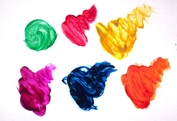 Coups de pinceau colorés isolés — Photo