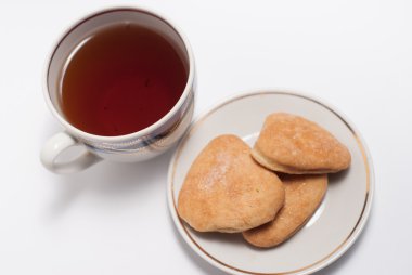 fincan çay ve kurabiye 