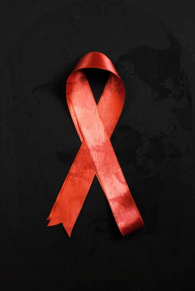 Red ribbon HIV, AIDS — Stock Photo, Image