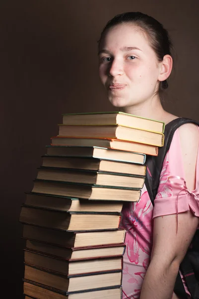 Sweet and young girl with books — Stock Photo, Image