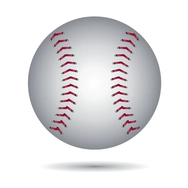 Balle de baseball sur fond blanc — Image vectorielle