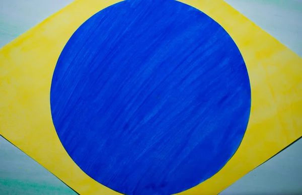Abstract the colours of the Brazilian flag — Stock Photo, Image