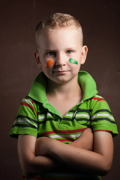 Little boy is a fan of Ireland, — Stock Photo, Image