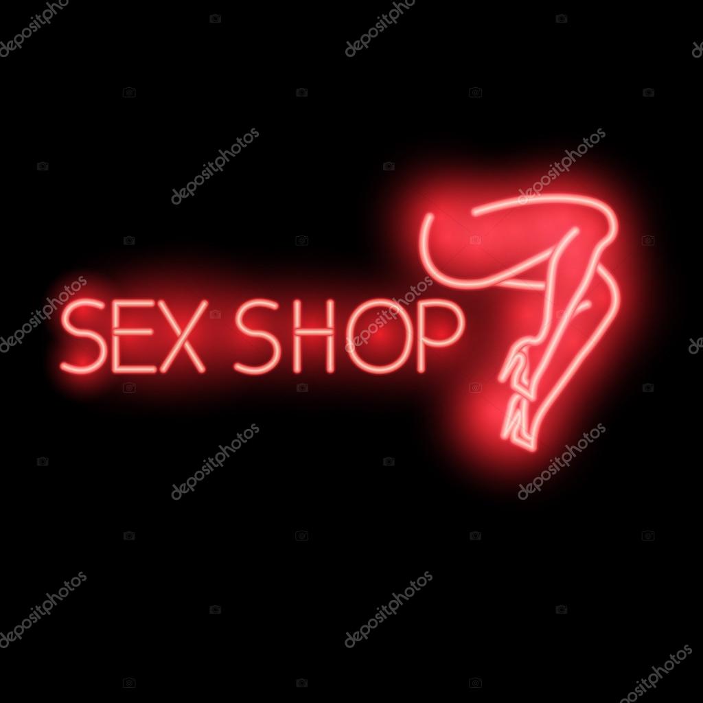 Neon Sign Sex Shop A Bright Red Billboard Stock Vector Image By ©vulkanov11 122176564 