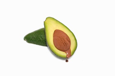 avocado with chocolate ice cream instead of the seed clipart