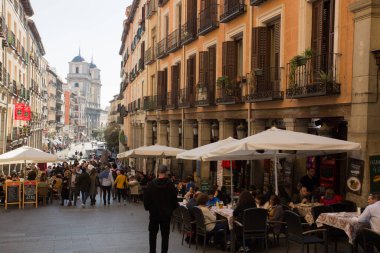 İspanya 'nın Madrid kentindeki Plaza Mayor Meydanı' nın ayrıntıları