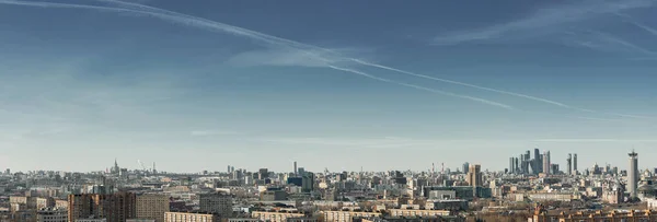 Panorama Della Città Mosca Altezza Marzo 2021 Grande Metropoli Immagini Stock Royalty Free