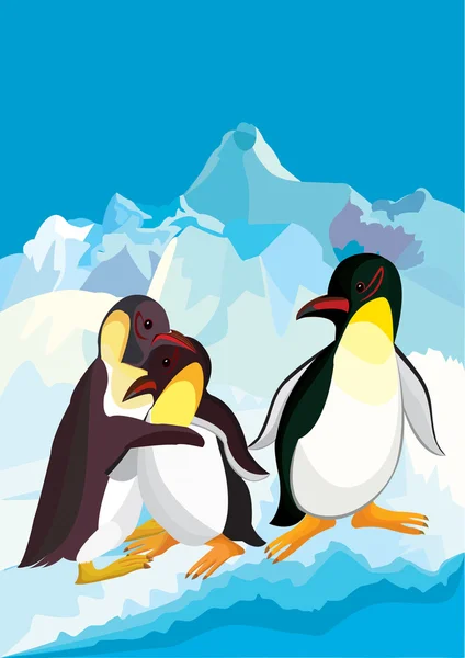 ペンギンのカップルの愛のセレブレーション — ストックベクタ