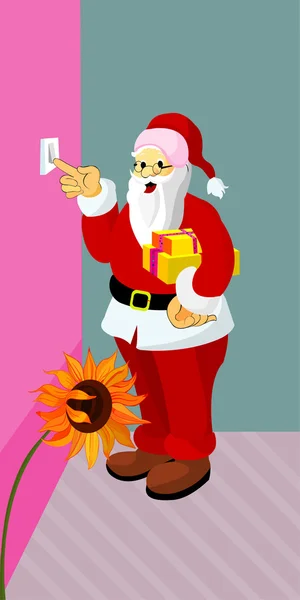 Babbo Natale portare regalo per tutti . — Vettoriale Stock