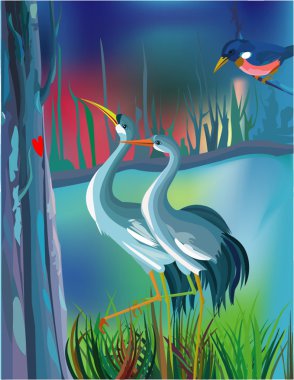 Çift kuşlar aşk üzerinde Nehri'nin 