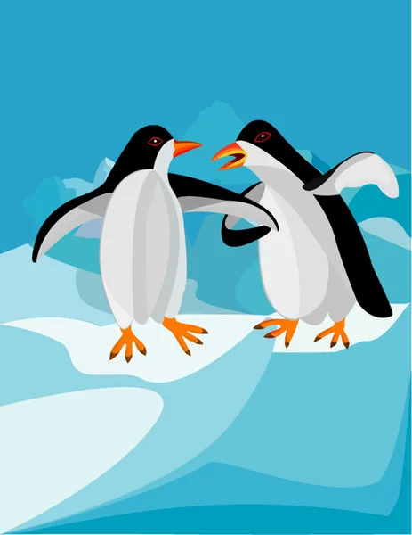 Um casal de pinguins celebração do amor — Vetor de Stock