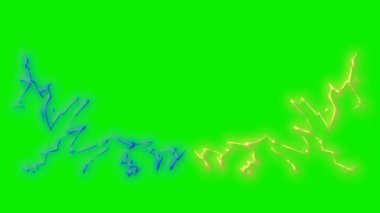 Yeşil ekran arka planında elektrik enerji dalgası vfx