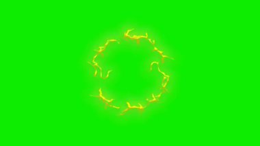 Yeşil ekran arka planında elektrik enerji dalgası vfx