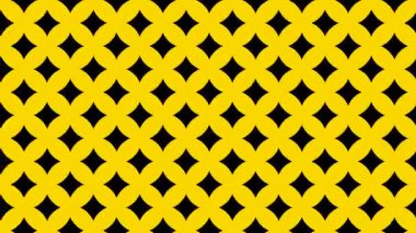 Bir döngü animasyonu elmas desenli arka plan, hareket bulanıklığı ile siyah ve sarı renk