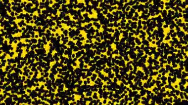 Bir döngü animasyonu organik nokta desenli arka plan, hareket bulanıklığı olan siyah ve sarı renk