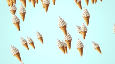 Düşen dondurma külahları kusursuz döngü arkaplanı.