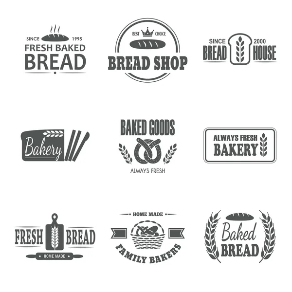 Conjunto de emblema de vector de panadería — Archivo Imágenes Vectoriales