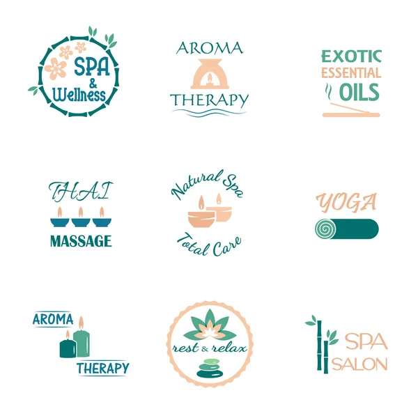 Set de etiquetas de spa — Vector de stock