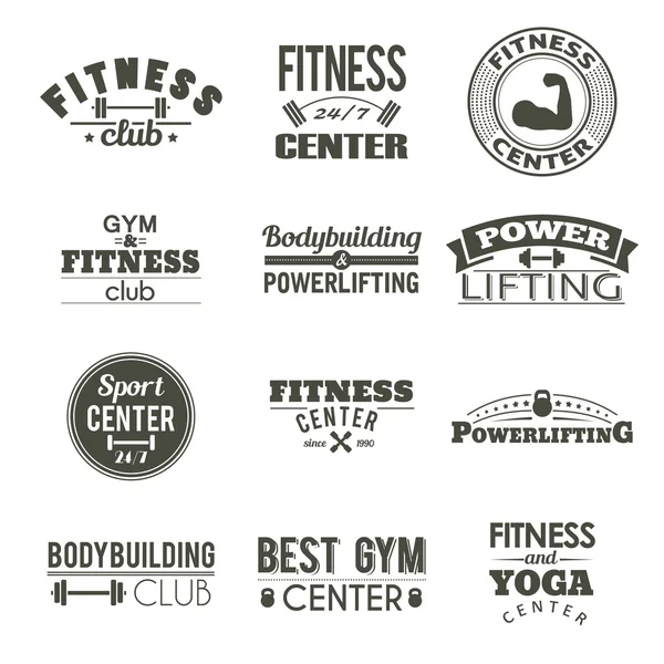 Conjunto de etiquetas de fitness — Vector de stock