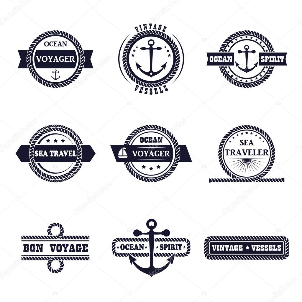 Set of marine labels