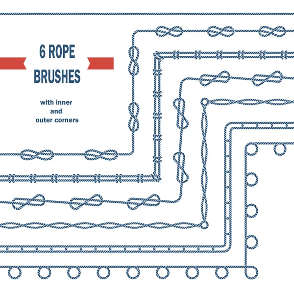 Vektor rep Knut mönster borstar — Stock vektor