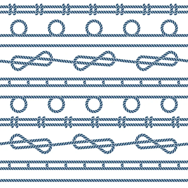 Modèle vectoriel sans couture de noeud de corde marine — Image vectorielle