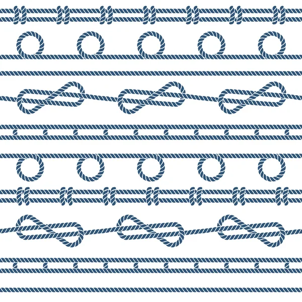 Θαλάσσιο κορδόνι κόμπο χωρίς ραφές διανυσματικό μοτίβο — Διανυσματικό Αρχείο