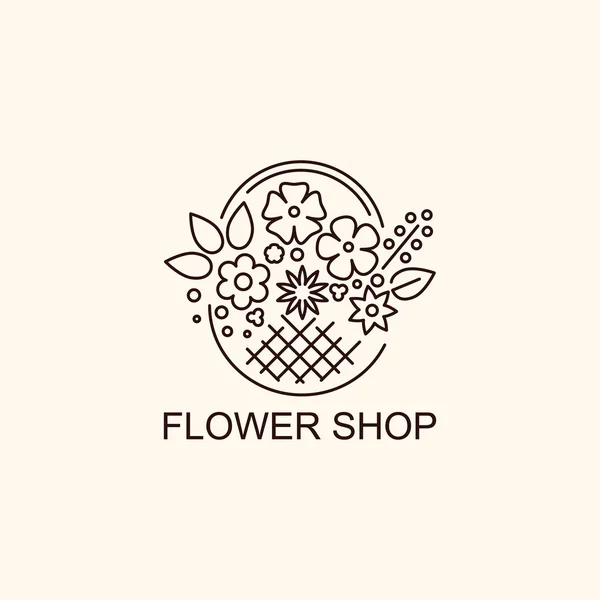 鲜花店徽 — 图库矢量图片