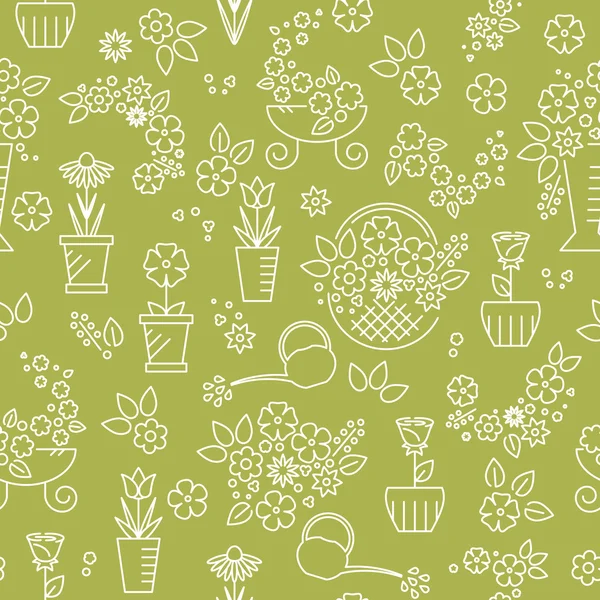Flower line seamless pattern