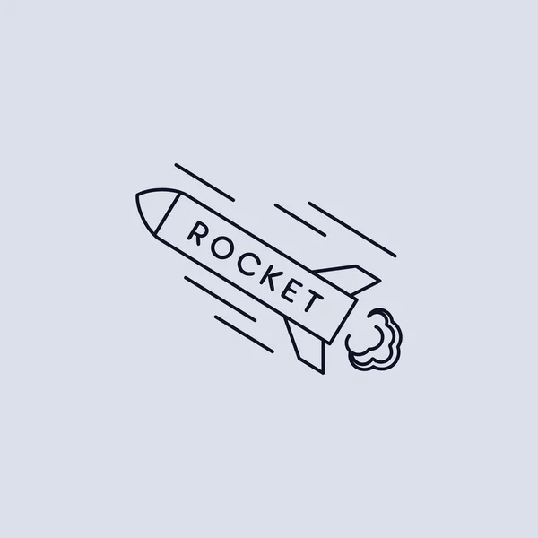 Logotipo do projeto do foguete vetorial isolado — Vetor de Stock