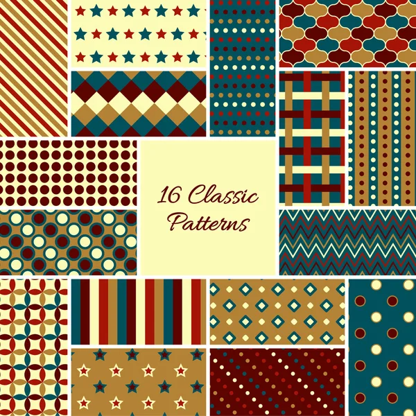 Set of vintage patterns — Stock Vector