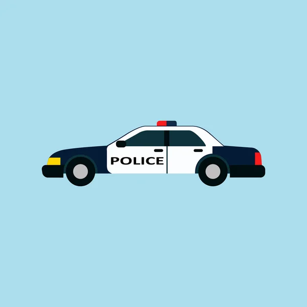 Vector icono coche de policía en estilo plano — Vector de stock