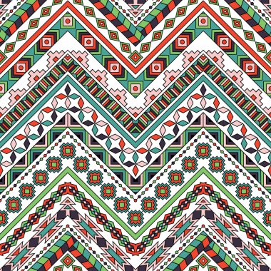 Vektör halk kabile Dikişsiz renkli desen