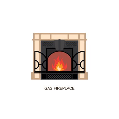 Gaz şömine vektör çizim