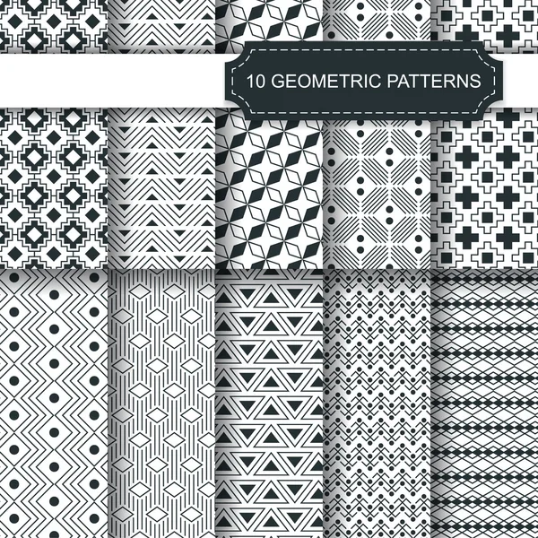 Conjunto de patrones geométricos vectoriales sin costura — Archivo Imágenes Vectoriales