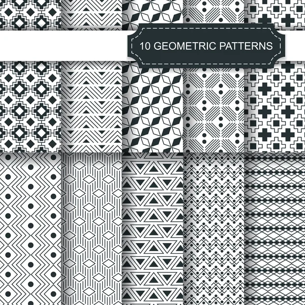 Ensemble de motifs géométriques vectoriels sans couture — Image vectorielle