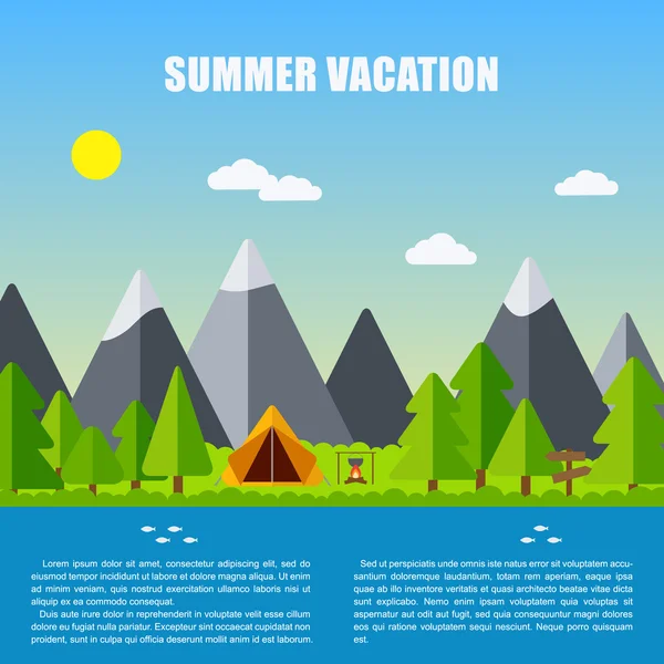 Vector summer vacation background — Stock Vector