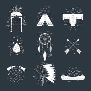 Kızılderili vektör öğeleri kavramı