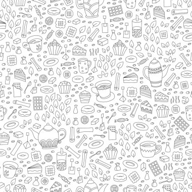 El çekilmiş yarım yamalak çay tema ile Seamless Modeli