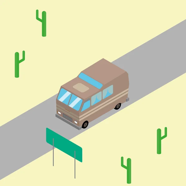 Busreizen op recreatief voertuig — Stockvector
