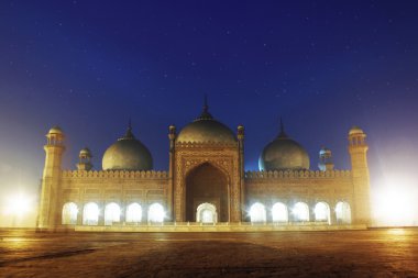 Badshahi Mosque At Night Lahore Pakistan clipart