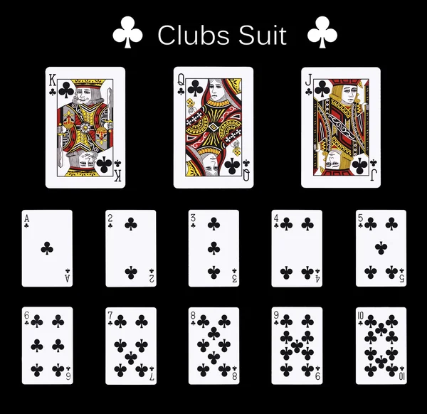Speelkaarten clubs pak — Stockfoto