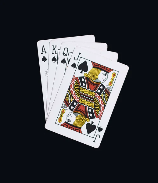 Picche di poker di J Q K A carte da gioco — Foto Stock