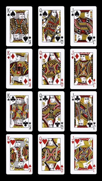 Poker J Q K  playing cards — Stock Photo, Image