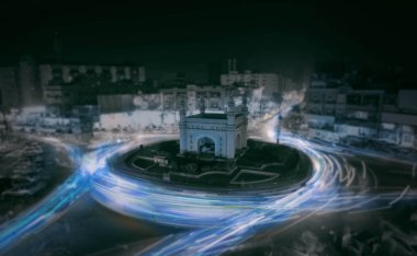 Bahadurabad Chorangi 'nin güzel manzarası, Karaçi, Pakistan - Gece Hayatı ve Yemekleri ile ünlü Karaçi' nin simgesi