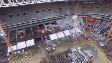 Moskova. Hava. İnşaat alanında bir Stadyumu