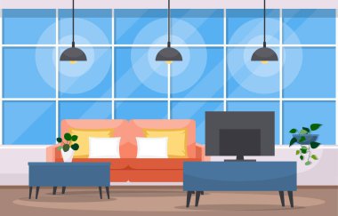 Tropik Yeşil Ev Bitkisi Salon Resimlerinde Dekoratif Bitki