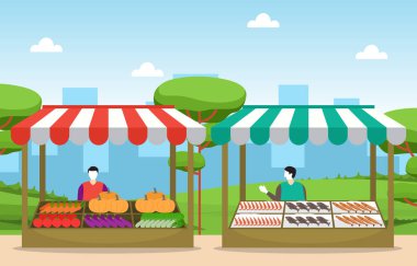 Sağlıklı Meyve Sebze Mağazası Şehir Resimlerinde Bakkal