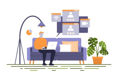 Insanlar Evden İnternet Çevrimiçi Serbest İşletme İllüzyonundan Çalışıyor