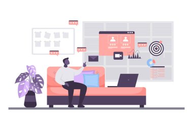 Insanlar Evden İnternet Çevrimiçi Serbest İşletme İllüzyonundan Çalışıyor